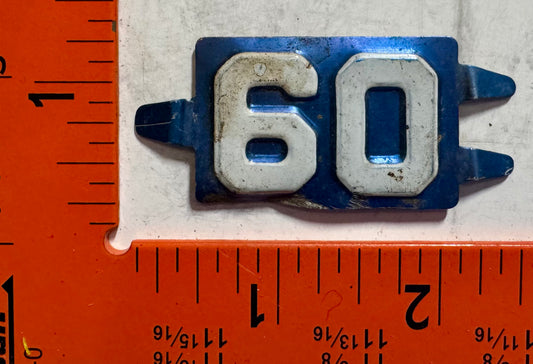 1960 Connecticut Passenger License Plate Date Tab