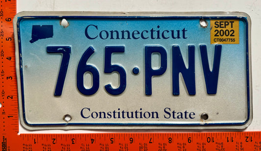 2002 Connecticut #765-PNV Passenger License Plate