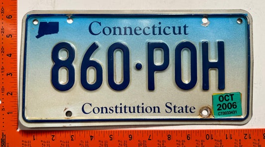 2006 Connecticut #860-POH Passenger License Plate