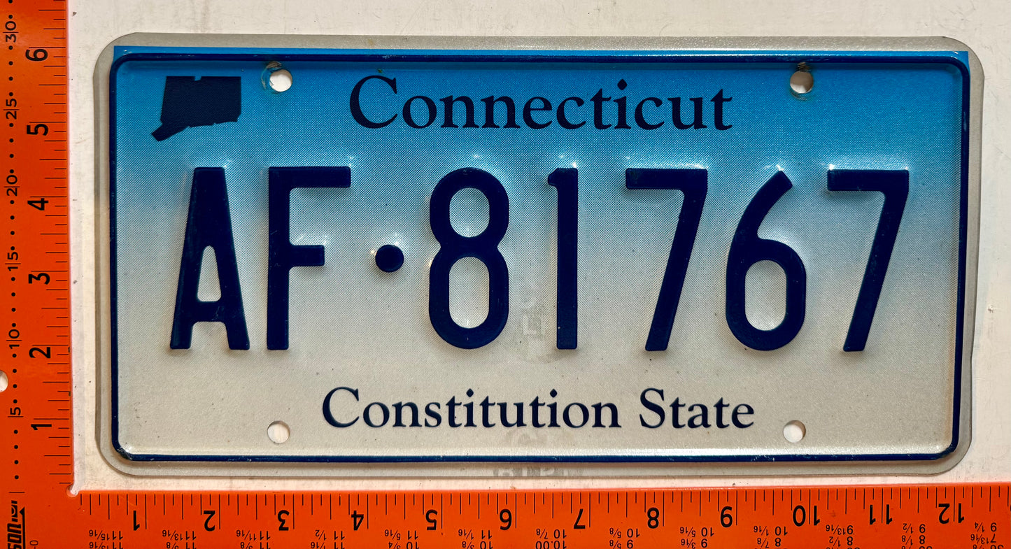 undated Connecticut #AF-81767 Passenger License Plate
