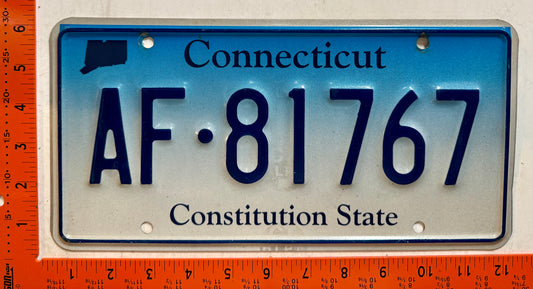 undated Connecticut #AF-81767 Passenger License Plate