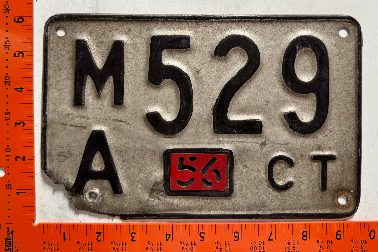 1956 Connecticut #M/A 529 Passenger License Plate (Crafter)