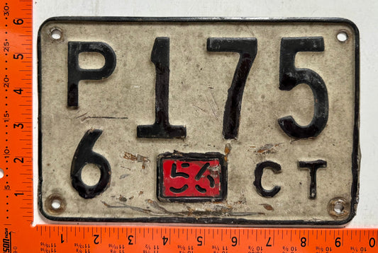 1956 Connecticut #P/6 175 Passenger License Plate (Crafter)