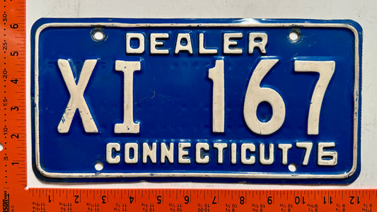 1976 Connecticut #XI 167 Dealer License Plate