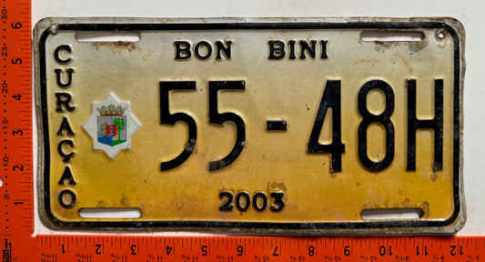 2003 Curacao #55-48H Passenger License Plate