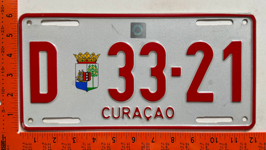 1996 base Curacao #D 33-21 Passenger License Plate