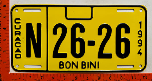 1994 Curacao #N 26-26 Passenger License Plate