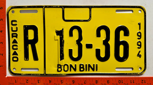 1994 Curacao #R 13-36 Rental Error License Plate