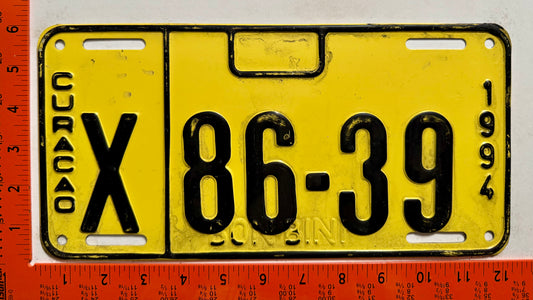 1994 Curacao #X 86-39 Commercial Error License Plate