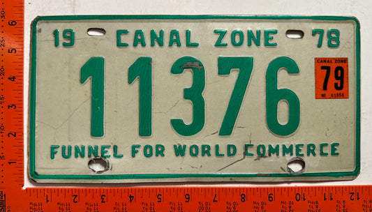 1979 Canal Zone #11376 Passenger License Plate