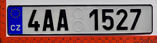 undated Czechia #4AA 1527 Passenger License Plate