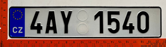 undated Czechia #4AY 1540 Passenger License Plate