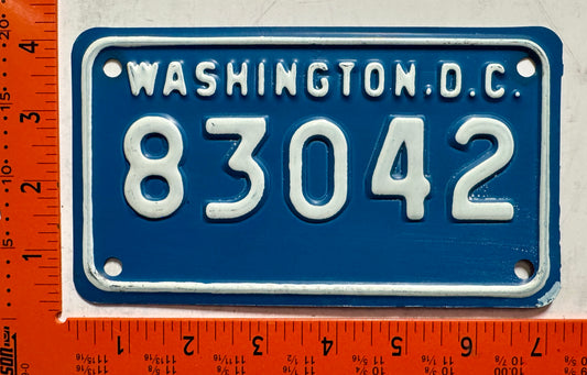 1973 Washington, DC #83042 Police Motorcycle License Plate