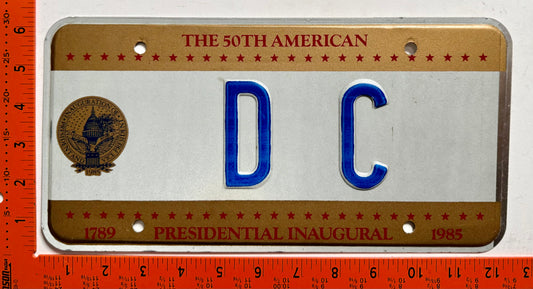 1985 Washington, DC #D C Presidential Inaugural License Plate