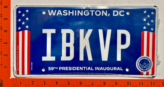 2021 Washington, DC #IBKVP Presidential Inaugural License Plate