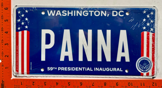2021 Washington, DC #PANNA Presidential Inaugural License Plate