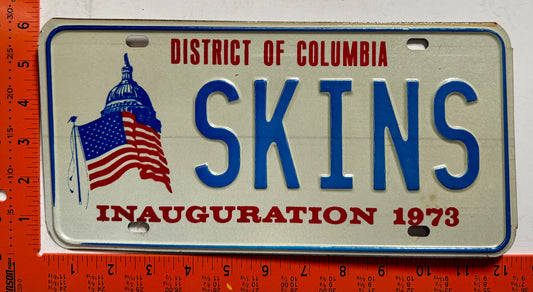 1973 Washington, DC #SKINS Presidential Inaugural Vanity License Plate