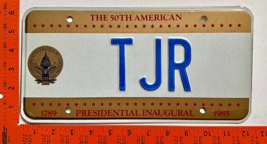 1985 Washington, DC #TJR Presidential Inaugural License Plate