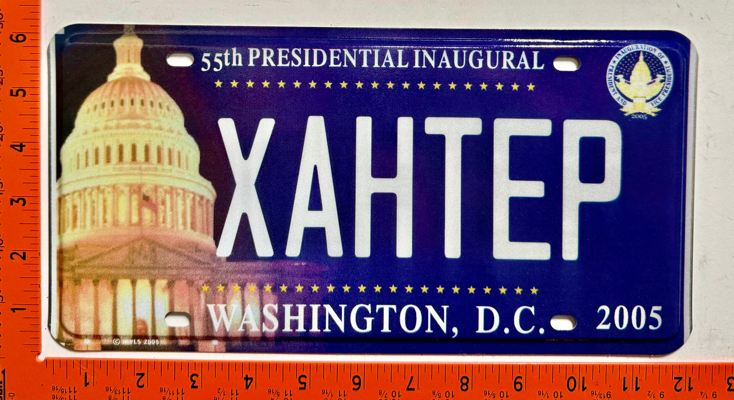 2005 Washington, DC #XAHTEP Presidential Inaugural License Plate