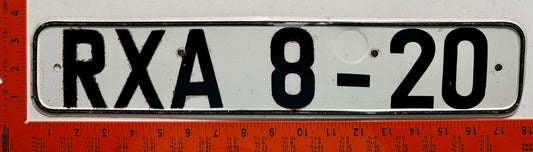 undated East Germany #RXA 8-20 Passenger License Plate
