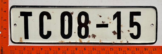 undated East Germany #TC 08-15 Passenger License Plate