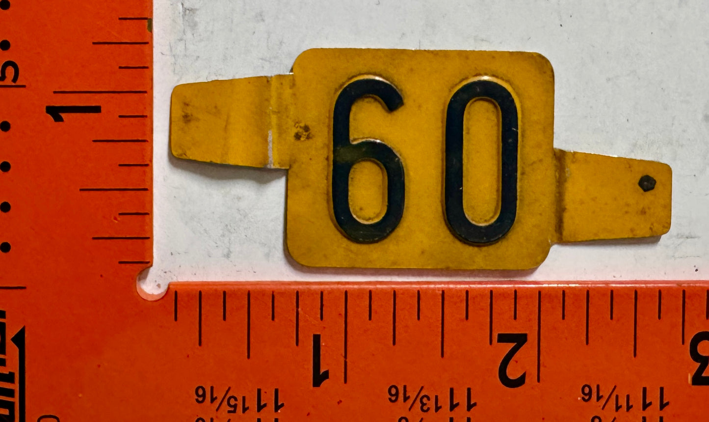 1960 Delaware Passenger License Plate Date Tab