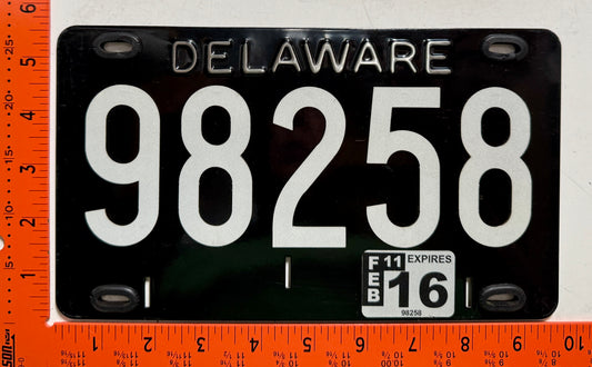 2016 Delaware #98258 Authorized Reproduction Passenger License Plate