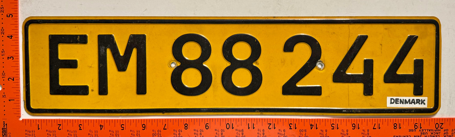 undated Denmark #EM 88 244 Commercial License Plate