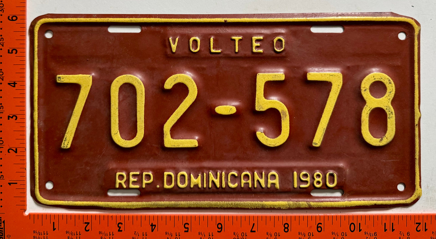 1980 Dominican Republic #702-578 Dump Truck License Plate