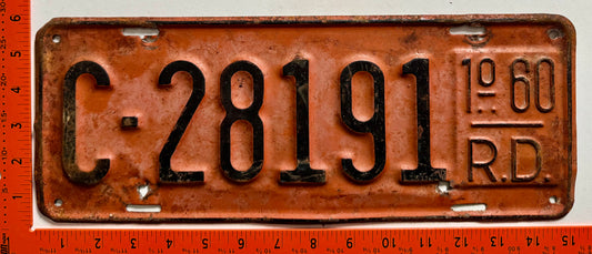 1st half 1960 Dominican Republic #C-28191 Truck License Plate