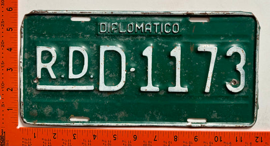 undated Dominican Republic #D-1173 Diplomatic License Plate