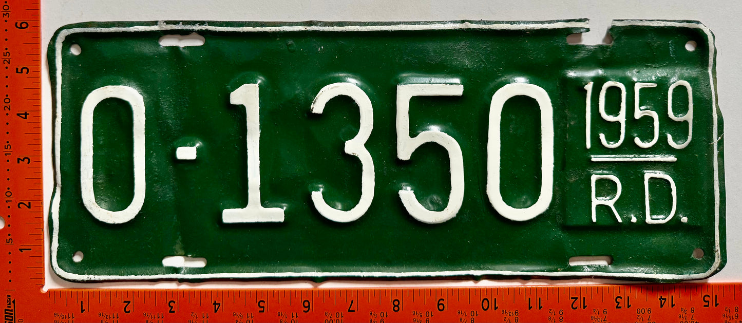 1959 Dominican Republic #O-1350 Official License Plate