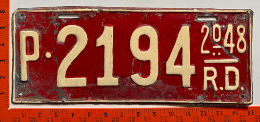 2nd half 1948 Dominican Republic #P-2194 Public License Plate