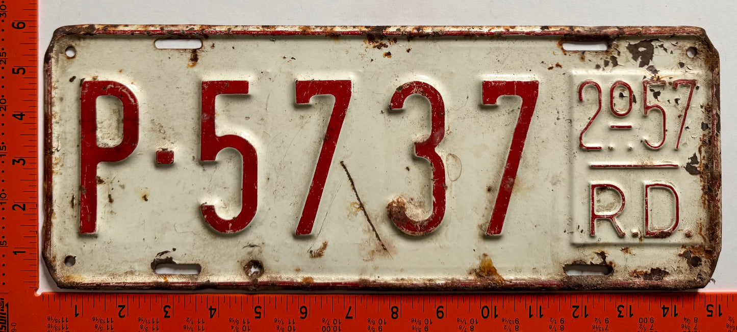 2nd half 1957 Dominican Republic #P-5737 Public License Plate