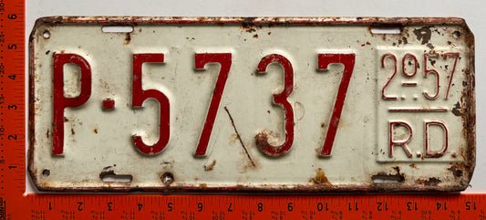 2nd half 1957 Dominican Republic #P-5737 Public License Plate