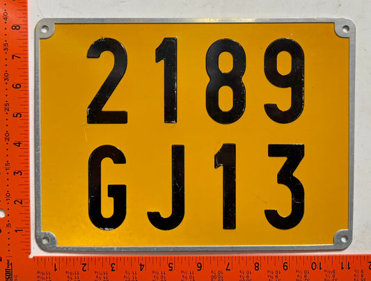 undated France #2189/GJ13 Passenger License Plate