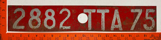undated France #2882 TTA 75 Temporary Tourist License Plate
