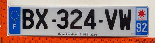 2009 series France #BX-324-VW Passenger License Plate