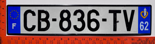 2009 series France #CB-836-TV Passenger License Plate
