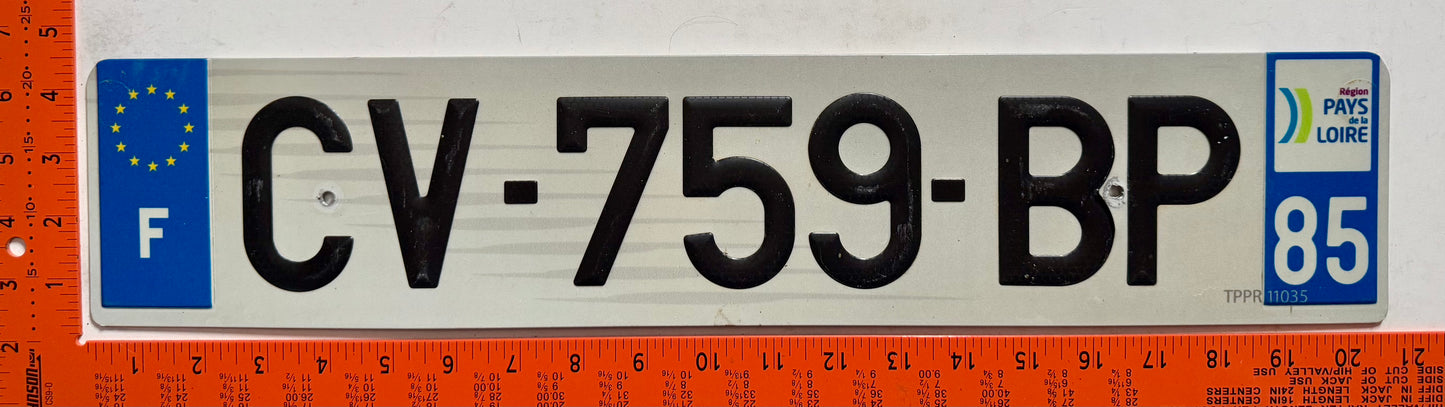 2009 series France #CV-759-BP Passenger License Plate