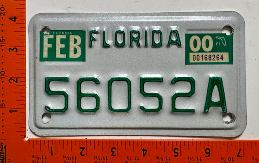 2000 Florida #56052A Motorcycle License Plate
