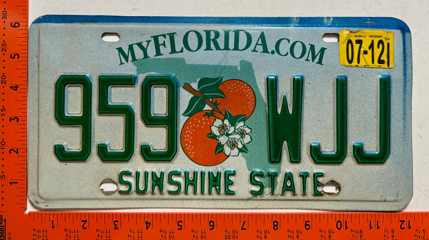 2012 Florida #959 WJJ Passenger License Plate (Crafter)