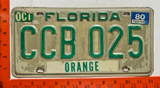 1980 Florida #CCB 025 Passenger License Plate (Crafter)