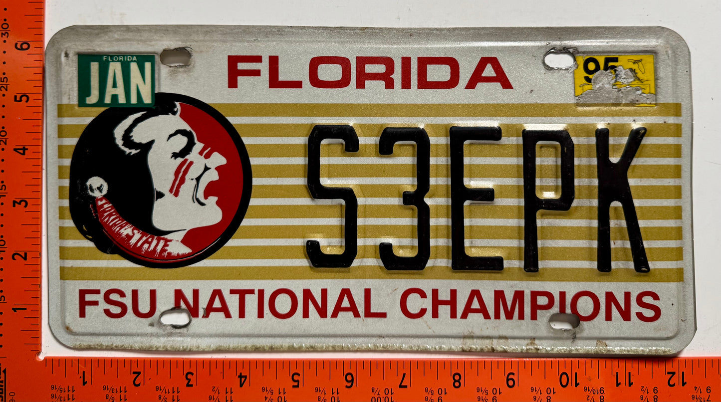 1995 Florida #S3EPK Florida State License Plate