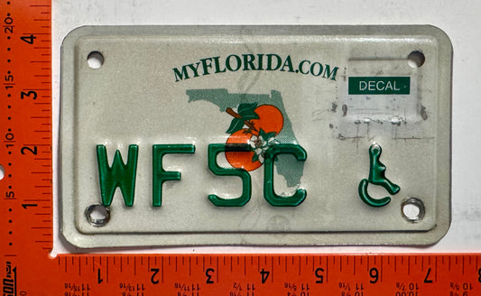 undated Florida #WF5C Handicapped Motorcycle License Plate
