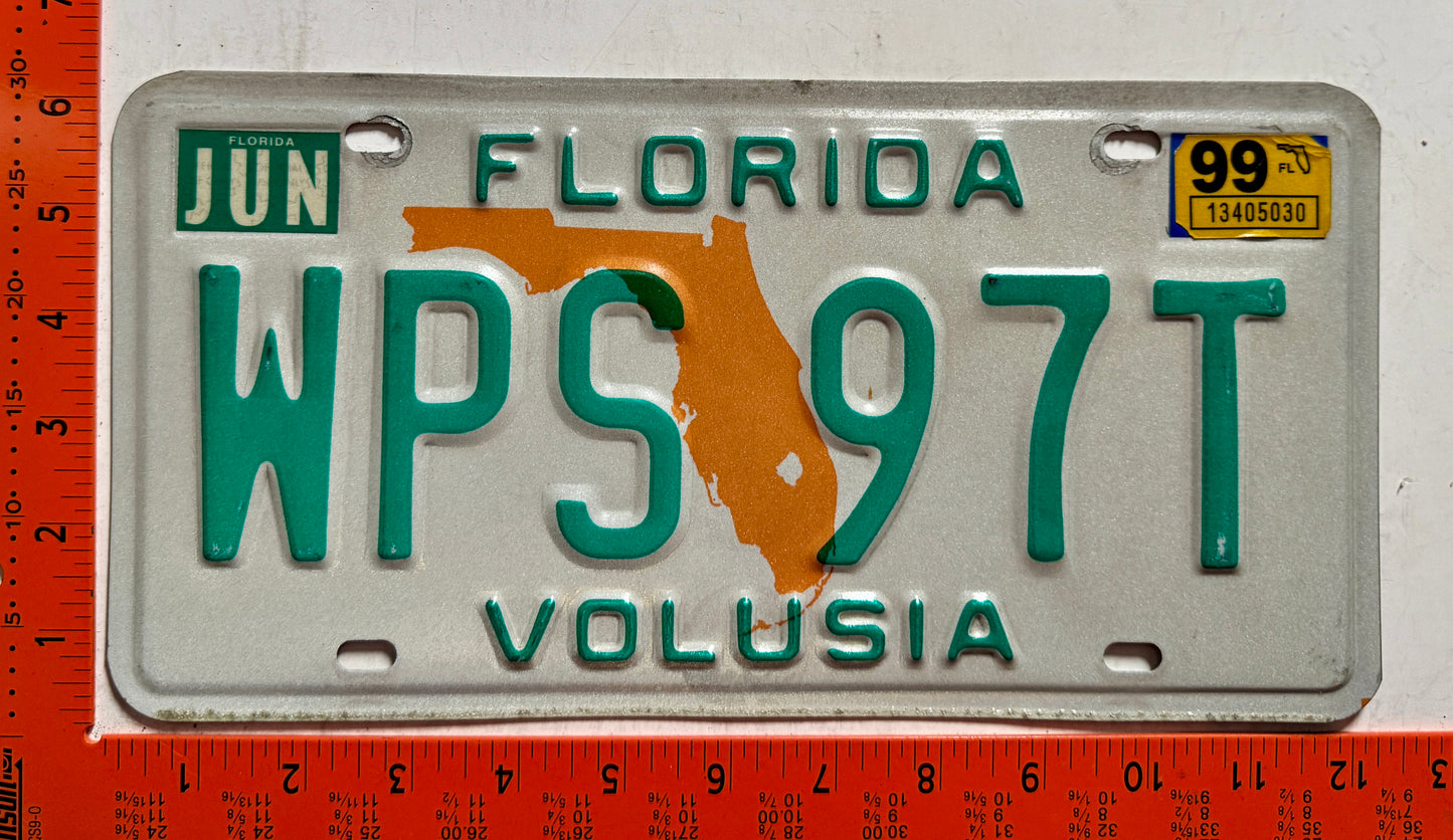 1999 Florida #WPS 97T Passenger License Plate