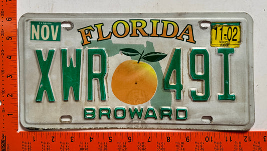 2002 Florida #XWR 49I Passenger License Plate (Crafter)