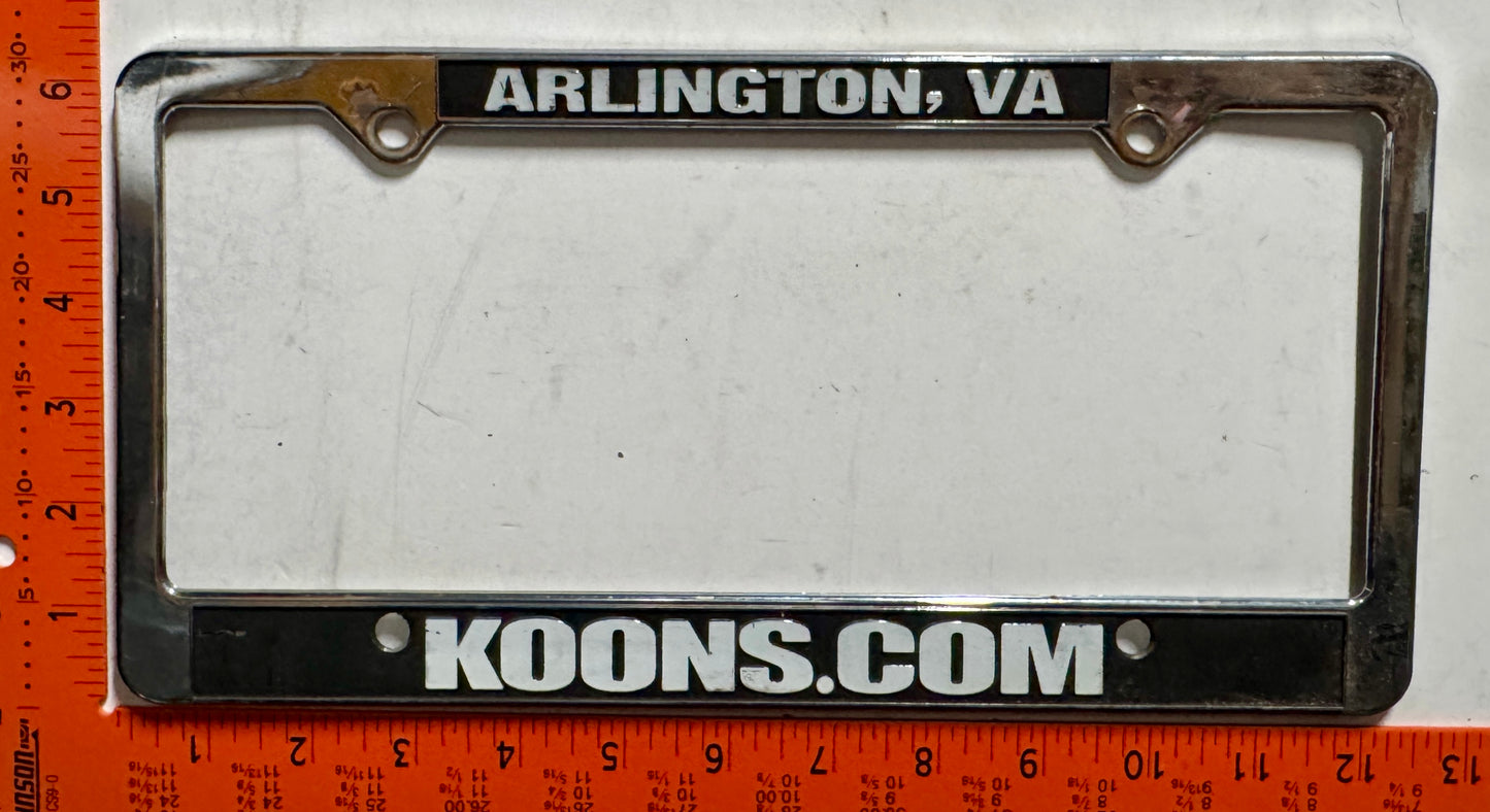 Koons Arlington, Virginia License Plate Frame