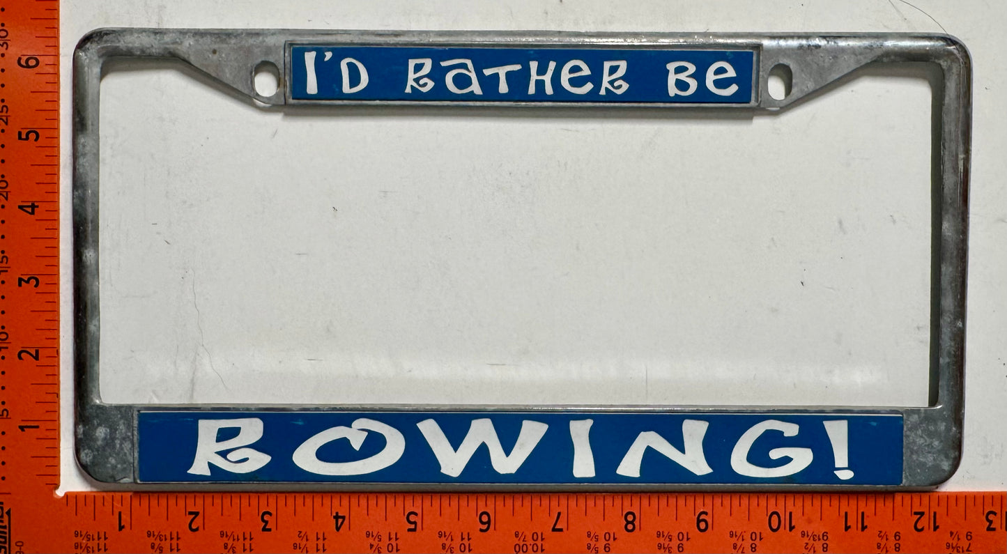 I'd Rather be Rowing License Plate Frame