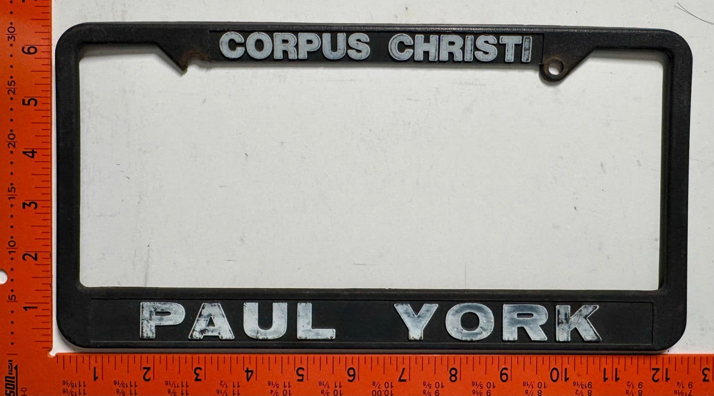 Paul York Corpus Christi License Plate Frame